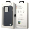 Etui BMW Leather Hot Stamp MagSafe na iPhone 14 Pro - granatowe