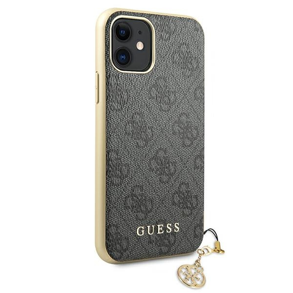Guess GUHCN61GF4GGR iPhone 11 6,1" / Xrgrey/szary hard case 4G Charms Collection