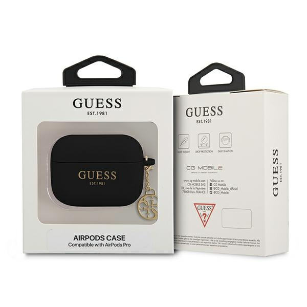 Guess GUAPLSC4EK AirPods Pro cover czarny/black Silicone Charm 4G Collection
