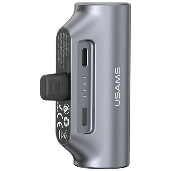 Powerbank USAMS PB79 Mini Tail Plug      Portable 3000mAh USB-C szary