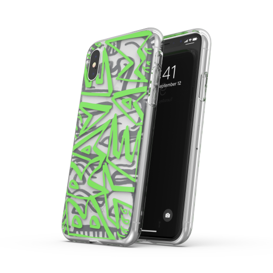 DIESEL SNAP CASE CLEAR AOP FW20 IPHONE X/XS CZARNY/ZIELONY