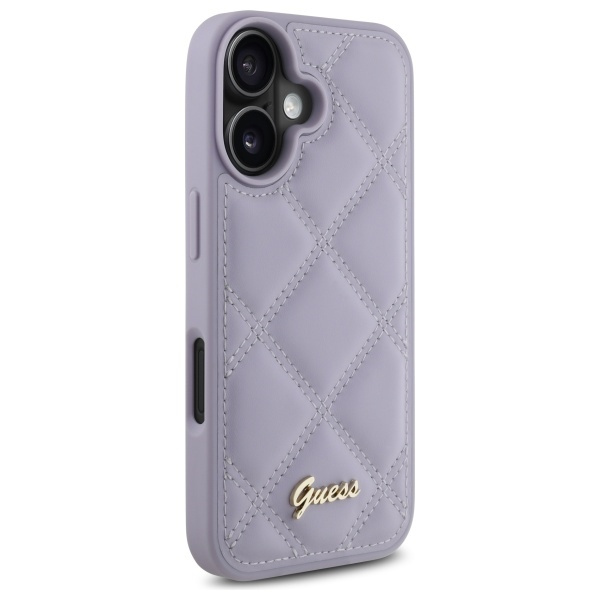 Guess GUHCP16SPSQSQSU iPhone 16 6.1" jasnofioletowy/light purple hardcase Quiled Metal Logo