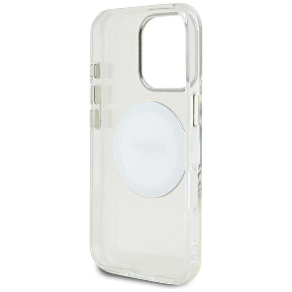 Etui Guess IML Metal Colored Circle      Classic Logo MagSafe do iPhone 16 Pro Max biały