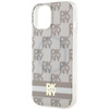 DKNY DKHMP14SHCPTSE iPhone 14 / 15 / 136.1" beżowy/beige hardcase IML Checkered Mono Pattern & Printed Stripes MagSafe