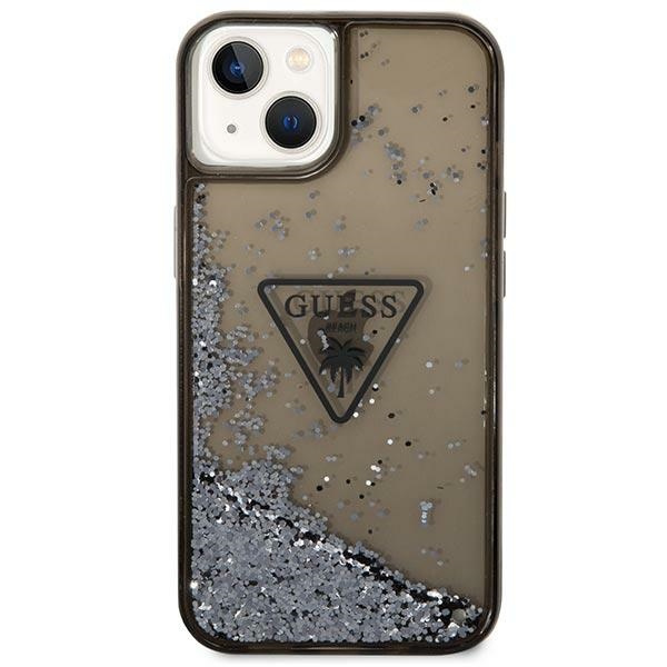Guess GUHCP14SLFCTPK iPhone 14 / 15 / 13 6.1" czarny/black hardcase Liquid Glitter Palm Collection