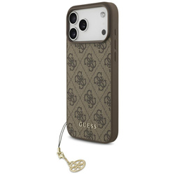 Etui Guess 4G Charms Collection MagSafe  do iPhone 17 Pro Max brązowy