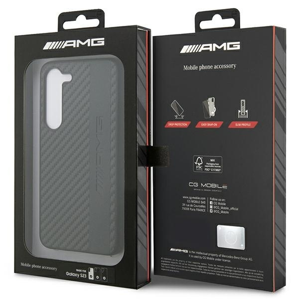 AMG AMHCS23SBLSCA S23 S911 czarny/black hardcase Carbon Stripe&Embossed