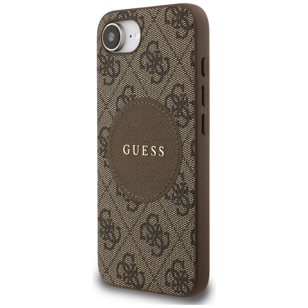 Etui Guess 4G Circle Classic Logo        MagSafe do iPhone 16e brązowy