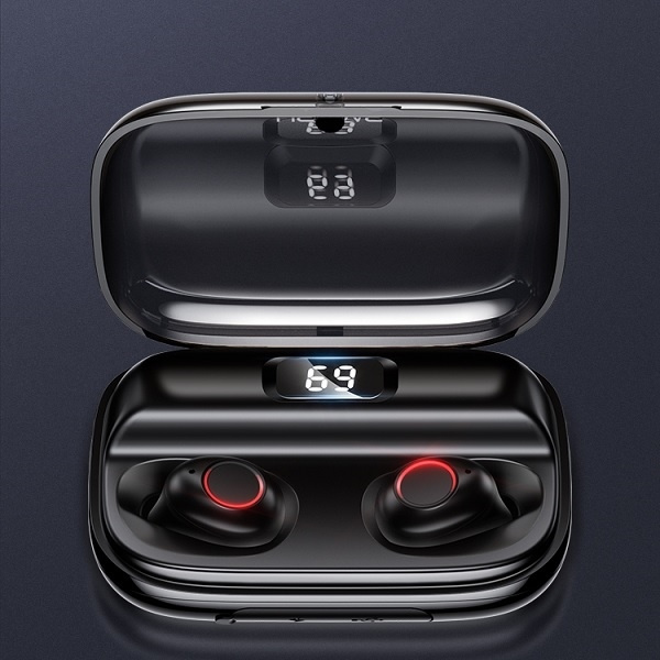 USAMS Słuchawki Bluetooth 5.0 TWS YJ series bezprzewodowe czarny/black BHUYJ01