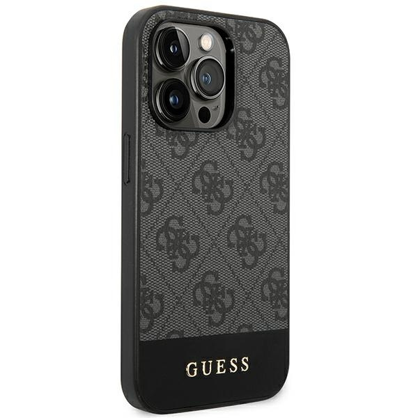 Guess GUHCP14XG4GLGR iPhone 14 Pro Max6,7" szary/grey hard case 4G Stripe Collection
