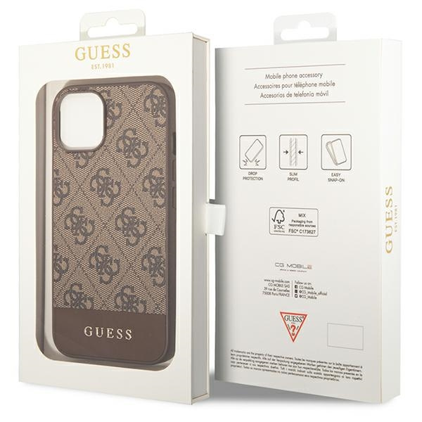 Guess GUHCP14MG4GLBR iPhone 14 Plus / 15 Plus 6.7" brązowy/brown hard case 4G Stripe Collection