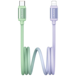 Kabel USAMS Bicolor Series SJ757 PD 30W USB-C/Lightning 1.2m zielono fioletowy