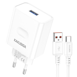 Kakusiga KSC-1617 QC3.0 18W USB TYPE-C WHITE Wall Charger