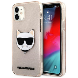 KARL LAGERFELD KLHCP12SCHTUGUGGO IPHONE 12 MINI 5.4 "ZLOTY/GOLD HARDCASE GLITTER CHOUPETTE