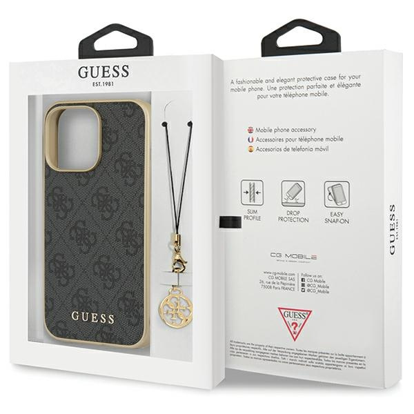 Guess GUHCP14LGF4GGR iPhone 14 Pro 6,1"szary/grey hardcase 4G Charms Collection