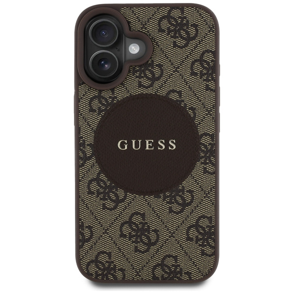 Etui Guess 4G Circle Classic Logo        MagSafe do iPhone 16 brązowy