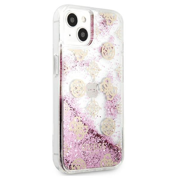 Guess GUHCP13SLGPEPI iPhone 13 mini 5,4"różowy/pink hardcase Peony Liquid Glitter