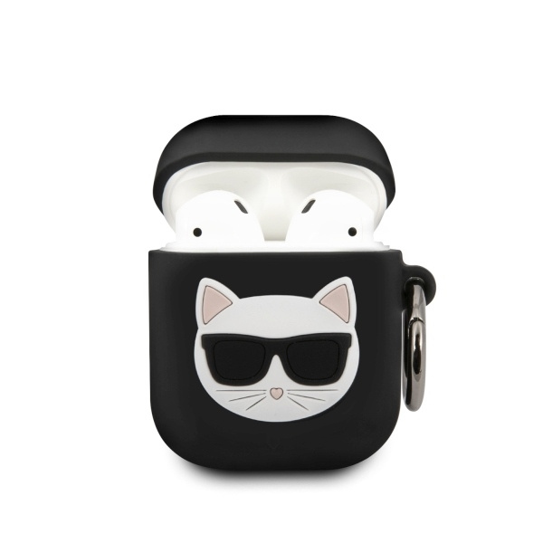 KARL LAGERFELD KLACA2SILCHBK AIRPODS 1/2 COVER CZARNY/BLACK SILICONE CHOUPETTE