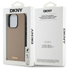 DKNY DKHMP15LPGHLME iPhone 15 Pro 6.1"   beżowy/beige hardcase Grained Metal Logo MagSafe