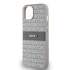 DKNY DKHCP14SPRTHSLE iPhone 14 / 15 / 136.1" beżowy/beige hardcase Leather Mono Stripe & Metal Logo