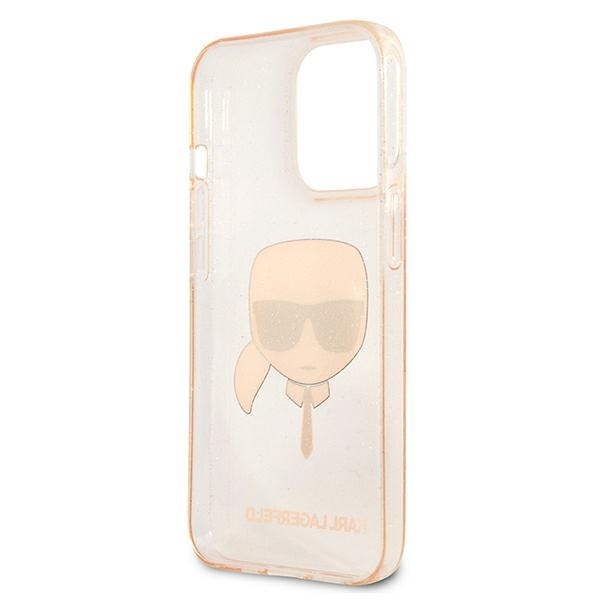 KARL LAGERFELD KLHCP13XKHTUGLGO IPHONE 13 PRO MAX 6,7" ZŁOTY/GOLD HARDCASE GLITTER KARL`S HEAD