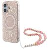 Guess GUHMP16SHCPOFPP iPhone 166.1" różowy/pink hardcase IML Flowers Allover Electro With Pearl Strap MagSafe