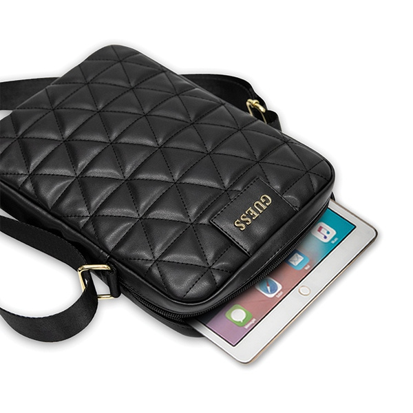 Guess Torba GUTB10QLBK 10" czarna/blackQuilted Tablet Bag