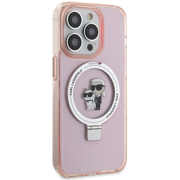 Karl Lagerfeld KLHMP15XHMRSKCP iPhone 15 Pro Max 6.7" pink/pink hardcase Ring Stand Karl&amp;Choupette MagSafe