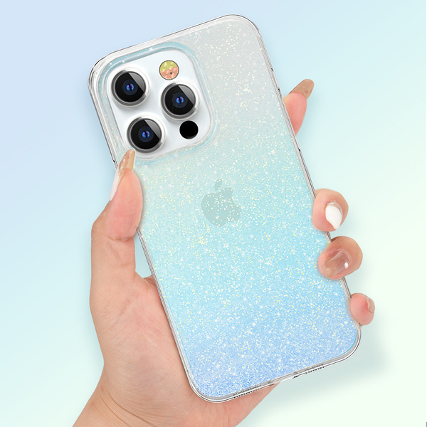 Kingxbar Streamer Series luksusowe eleganckie etui na iPhone 13 Pro niebieski (Glitter)