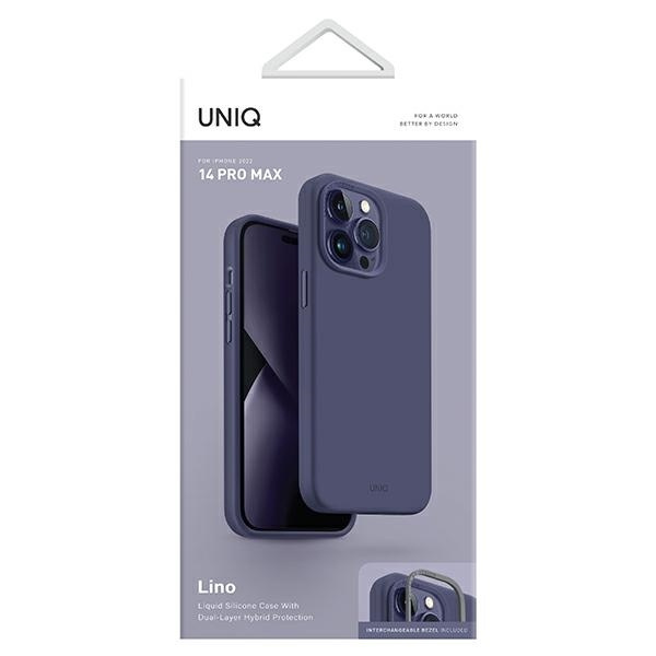 Etui Uniq Lino na iPhone 14 Pro Max - purpurowe