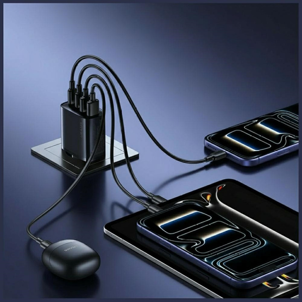 Ładowarka sieciowa USAMS T70 40W         2xUSB-A/2xUSB-C czarny