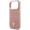 Etui Guess Glitter Triangle Logo MagSafe do iPhone 17 Pro różowy