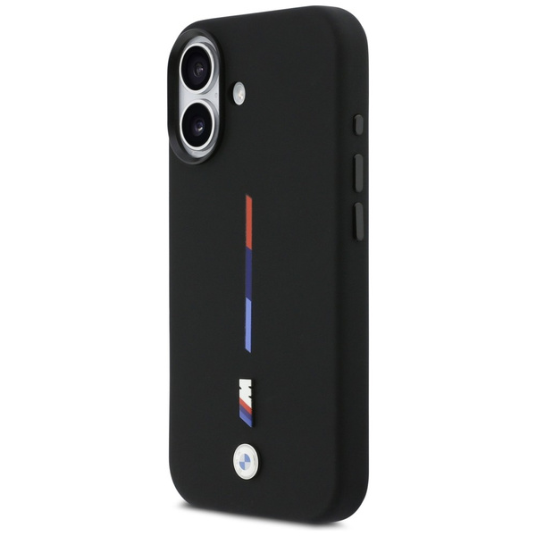 Etui BMW M Silicon Tricolor Line MagSafe do iPhone 17 czarny