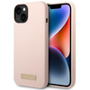 Guess GUHMP14MSBPLP iPhone 14 Plus/ 15 Plus 6.7" różowy/pink hard case Silicone Logo Plate MagSafe
