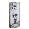 Etui Karl Lagerfeld Liquid Glitter Ikonik do iPhone 15 Pro - przezroczyste