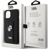 Karl Lagerfeld Gripstand Saffiano Karl&amp;Choupette Pins case for iPhone 15 - black