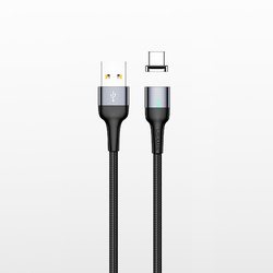 USAMS Kabel magnetyczny U28 microUSB3A Fast Charge 1m pleciony stalowy/tarnish SJ328USB01 (US-SJ328)
