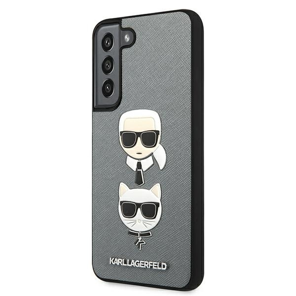 KARL LAGERFELD KLHCS222MSAKICSL S22+ S906 SREBRNY/SILVER SAFFIANO KARL & CHUPETTE HEAD