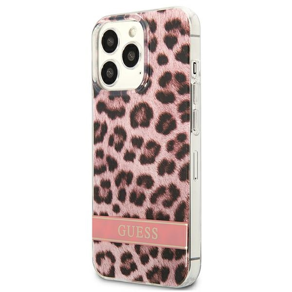 Guess GUHCP13XHSLEOP iPhone 13 Pro Max6,7" różowy/pink hardcase Leopard