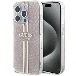 GUESS GUHCP15LH4SGP IPHONE 15 PRO 6.1 "PINK/PINK HARDCASE IML 4G GOLD STRIPE