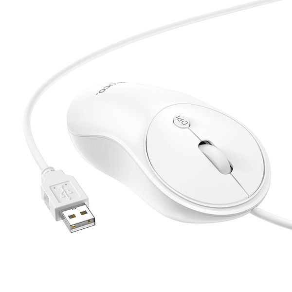 Myszka przewodowa Hoco USB A 1600 dpi GM13 biała