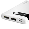 Dudao powerbank 10000 mAh 2x USB / USB Type C / micro USB 2 A with LED screen white (K9Pro-01)