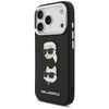 Etui Karl Lagerfeld FW Grained Karl &    Choupette Heads Pins & Logo do iPhone 17 Pro czarny