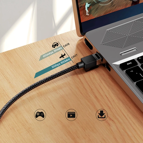 Ugreen NW150 80425 Ethernet RJ45 Cat 7 10Gbps Cable 5m - Black
