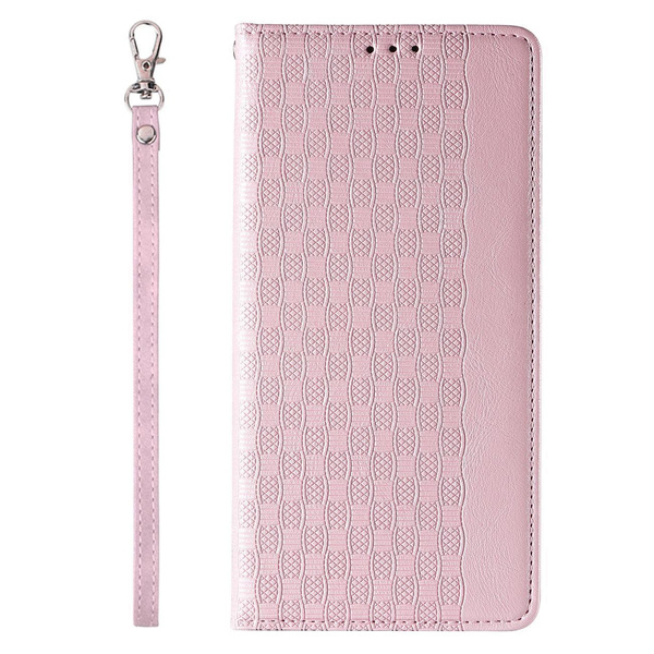 MAGNET STRAP CASE IPHONE 14 CASE FLIP WALLET MINI LANYARD STAND PINK