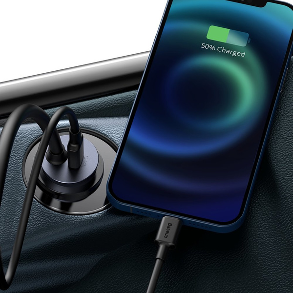 Baseus Share Together car charger 2x USB / 2x USB Type C 120W PPS Quick Charge Power Delivery gray (CCBT-A0G)