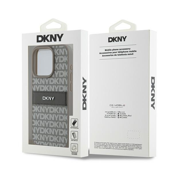 DKNY DKHCP15XPRTHSLE iPhone 15 Pro Max6.7" beżowy/beige hardcase Leather Mono Stripe & Metal Logo