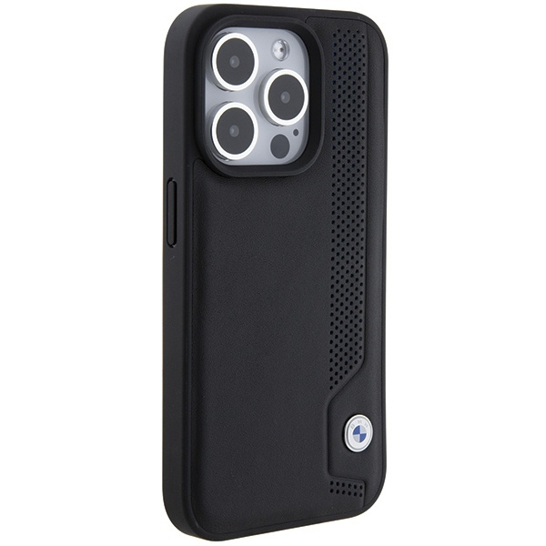 Etui BMW Leather Blue Dots na iPhone 15 Pro Max - czarne