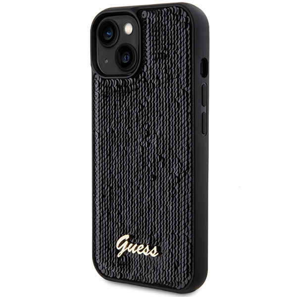 Guess GUHCP14SPSFDGSK iPhone 14 / 15 / 13 6.1" czarny/black hardcase Sequin Script Metal
