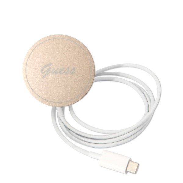 Zestaw Guess GUBPP14MHMEACSH Case+ Charger iPhone 14 Plus / 15 Plus 6.7" biały/white hard case Marble MagSafe